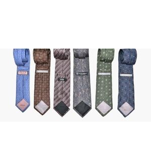Lot of 6 Designer Assorted Patterned Men's Ties 100% Silk